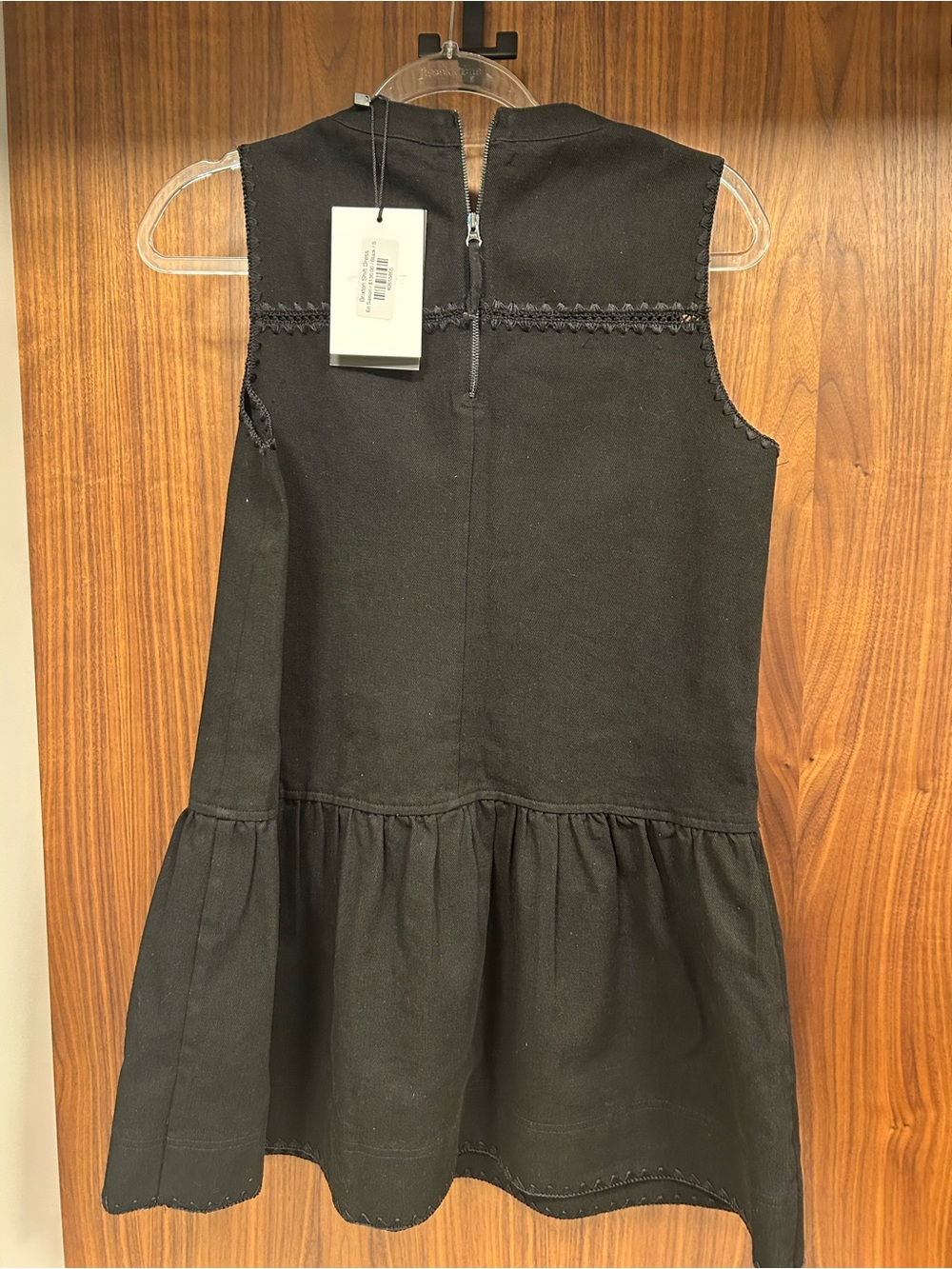 Black Denim Dress with whipstitch detail